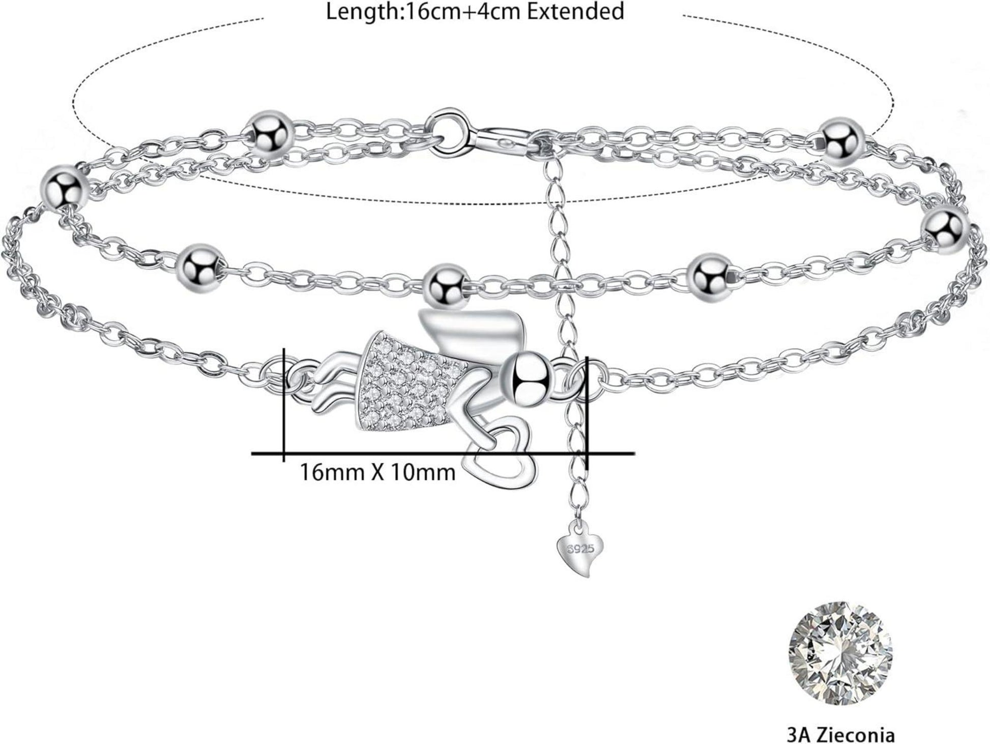 Damen Armband 925 Sterling Silber Schutzengel Geschenk Mutter Freundin