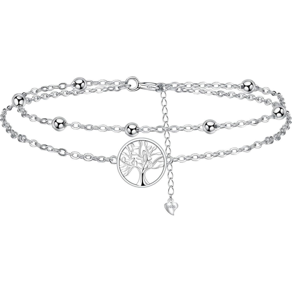 Damen Armband 925 Sterling Silber Baum des Lebens verstellbar