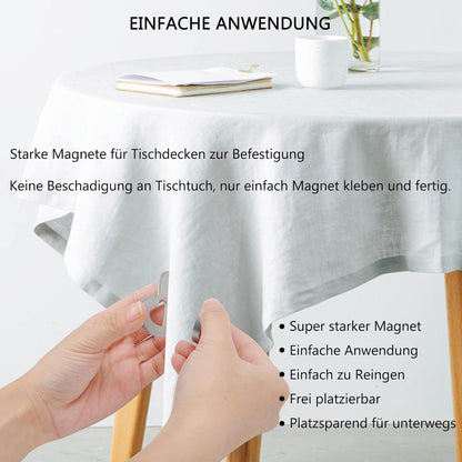 Tischdeckenbeschwerer Herz Magnetisch 8er Set Edelstahl
