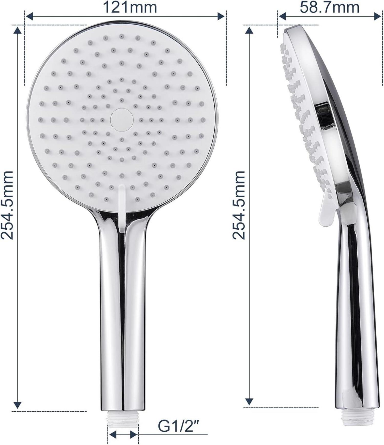 Wassersparender Duschkopf 3 Strahlarten Regendusche Chrom