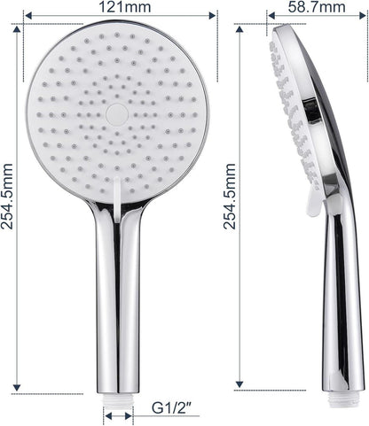 Wassersparender Duschkopf 3 Strahlarten Regendusche Chrom