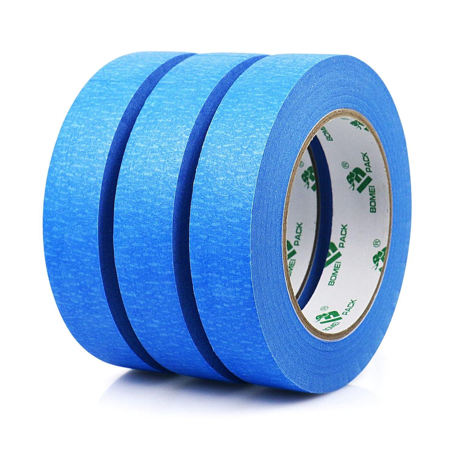 3er Pack professionelles blaues Malerband 24mmx50m Premium Krepppapier