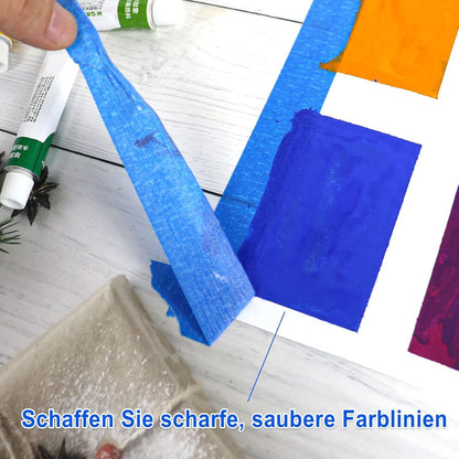 Blaues Malerband 24mmx50m 3er Pack Premium Krepppapier Abdeckband UV-beständig