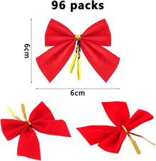 96 Stück Rote Weihnachtsschleifen 6cm