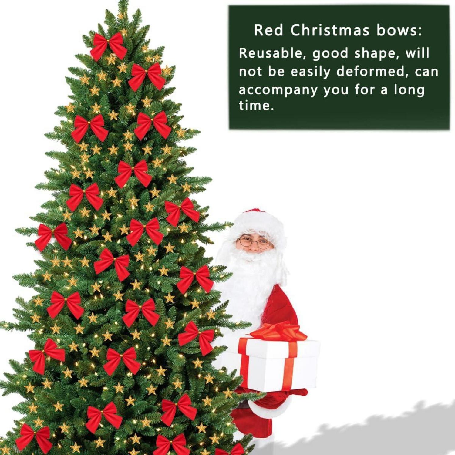 96x Rote Weihnachtsschleifen 6cm - Festliche Geschenkverpackung & Deko