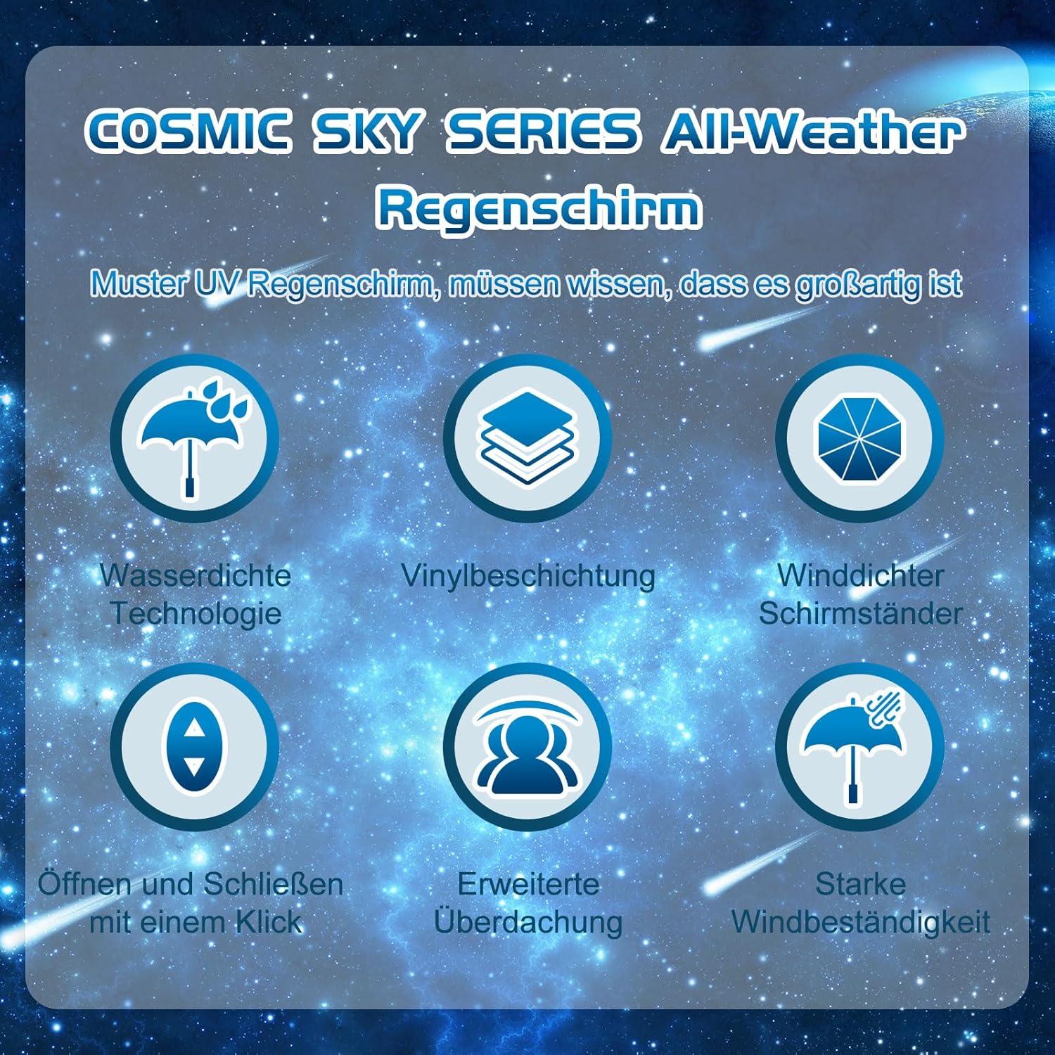 Faltbarer Regenschirm mit niedlichen Aufdrucken UV-Schutz