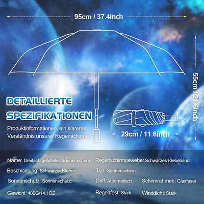 ZUOYOUZ Faltbarer Regenschirm UV-geschützt 28cm inkl. Ersatz kostenloser Ersatzreibegleiter