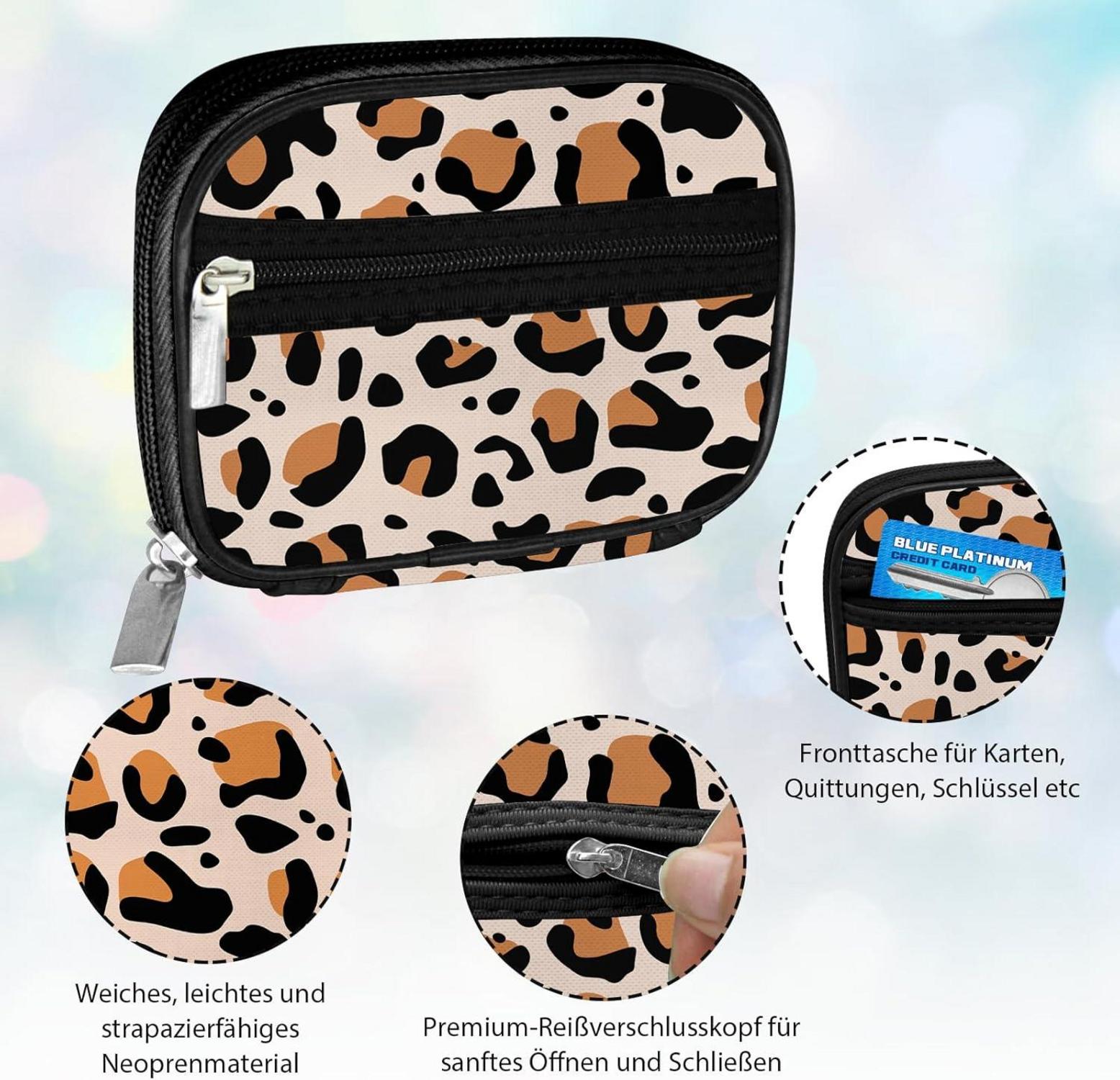 Tablettenbox 7 Tage Pillendose Reißverschluss Stofftasche Braun