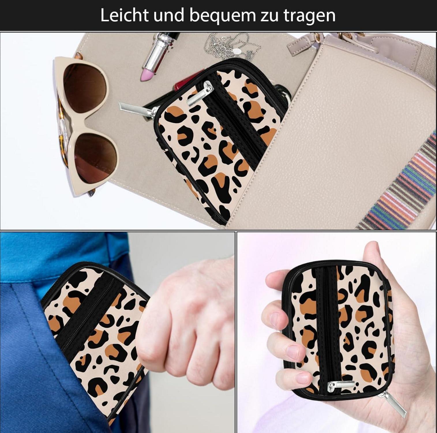 Tablettenbox 7 Tage Medikamentenbox Pillendose Reißverschluss Braun