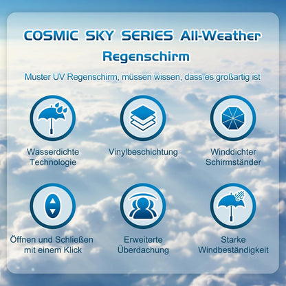 ZUOYOUZ Faltbarer Regenschirm mit niedlichen Aufdrucken, UV-Schutz