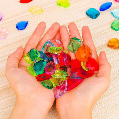 Acryl Diamanten Kinder 64 Stück Bunt Transparent Vasen Tischdeko
