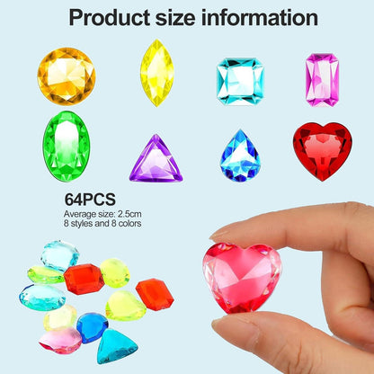 Acryl Diamanten Kinder 64 Stück Bunt Transparent Hochzeit Vasen Tischdeko