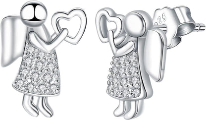 Engel Ohrstecker 925 Sterling Silber Hypoallergen hochglanzpoliert