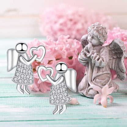 Engel Ohrringe Damen 925 Sterling Silber Ohrstecker Schmuck Geschenk