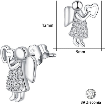 Ohrstecker Damen Echt 925 Silber Engel Ohrringe Geschenke