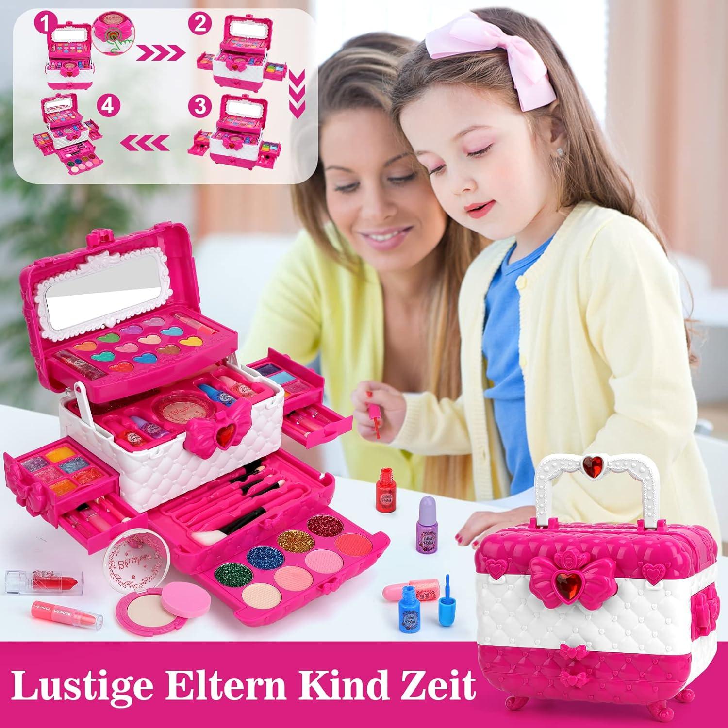 Kinderschminke Set Mädchen Schminkkoffer Spielzeug Make Up Geschenke