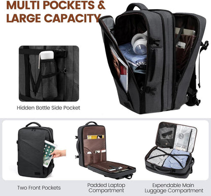 LOVEVOOK Reiserucksack 17,3 Zoll Laptop Rucksack Handgepäck 30L-40L Grau