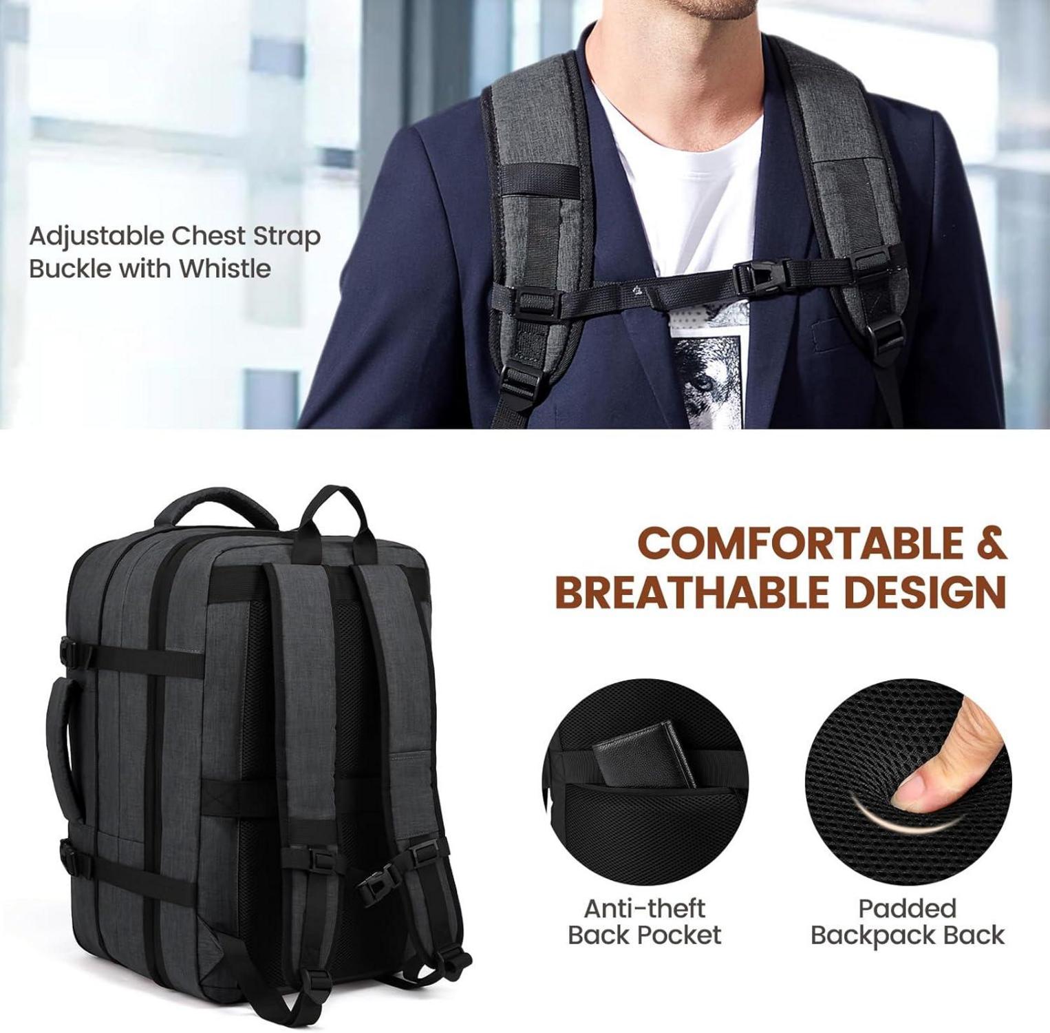 Business Laptop Rucksack für 17,3 Zoll Handgepäck Reiserucksack 30L-40L - Grau