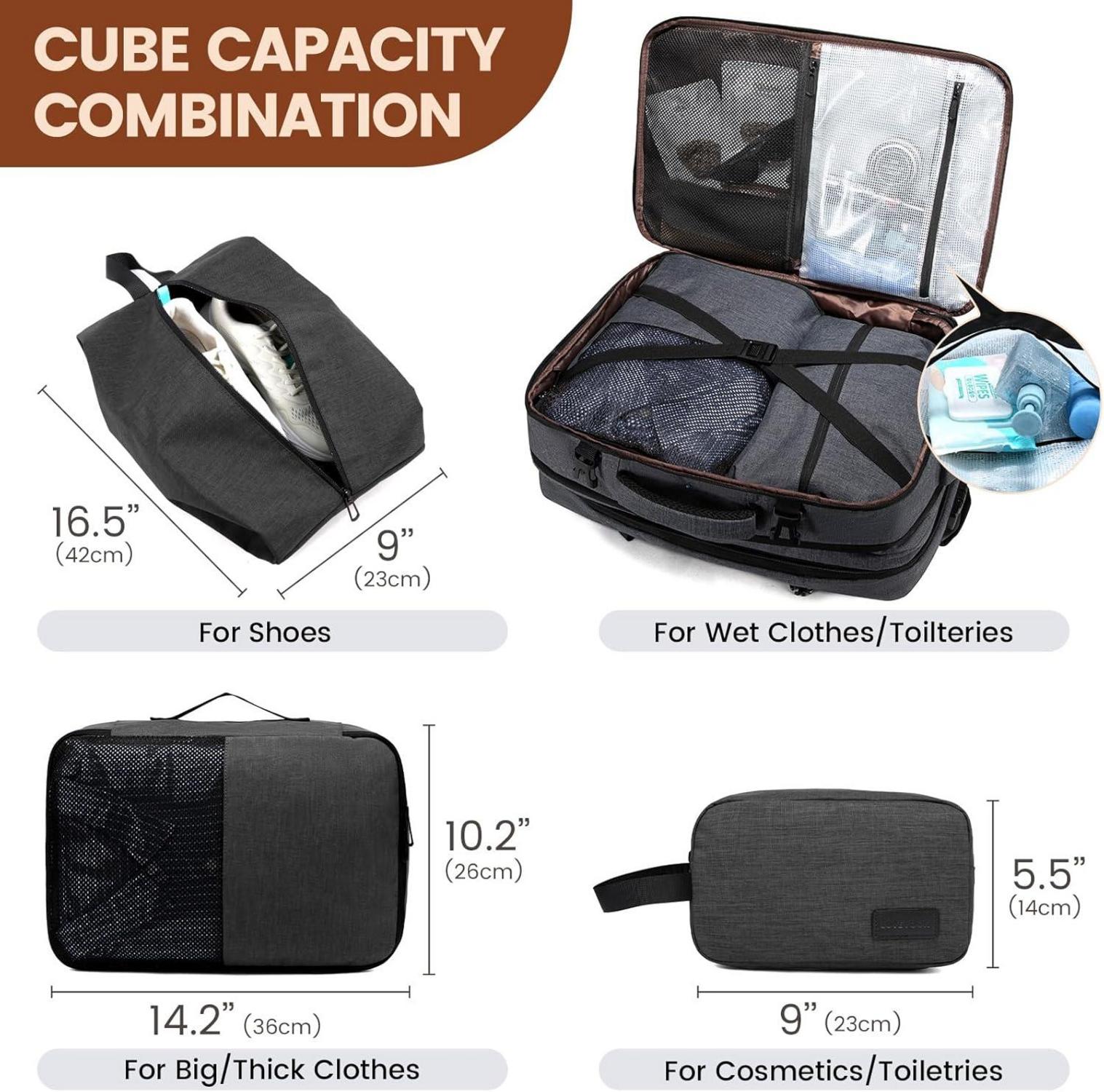 Business Laptop Rucksack für 17,3 Zoll Handgepäck Reiserucksack 30L-40L - Grau