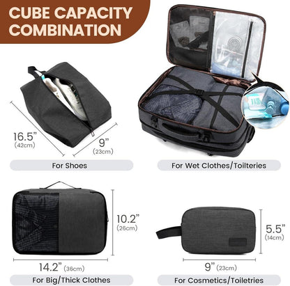 Business Laptop Rucksack für 17,3 Zoll Handgepäck Reiserucksack 30L-40L - Grau