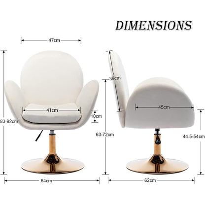 Ergonomischer Samt-Polsterstuhl Höhenverstellbar Beige