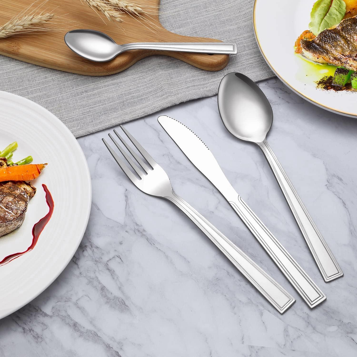 Hunnycook Besteck Set 60 teilig Edelstahl 12 Personen Spülmaschinenfest