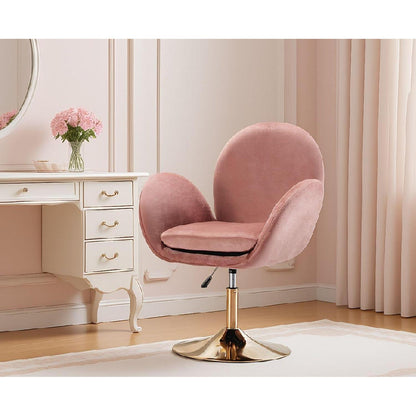 Ergonomischer Samt-Polsterstuhl Höhenverstellbar Rosa