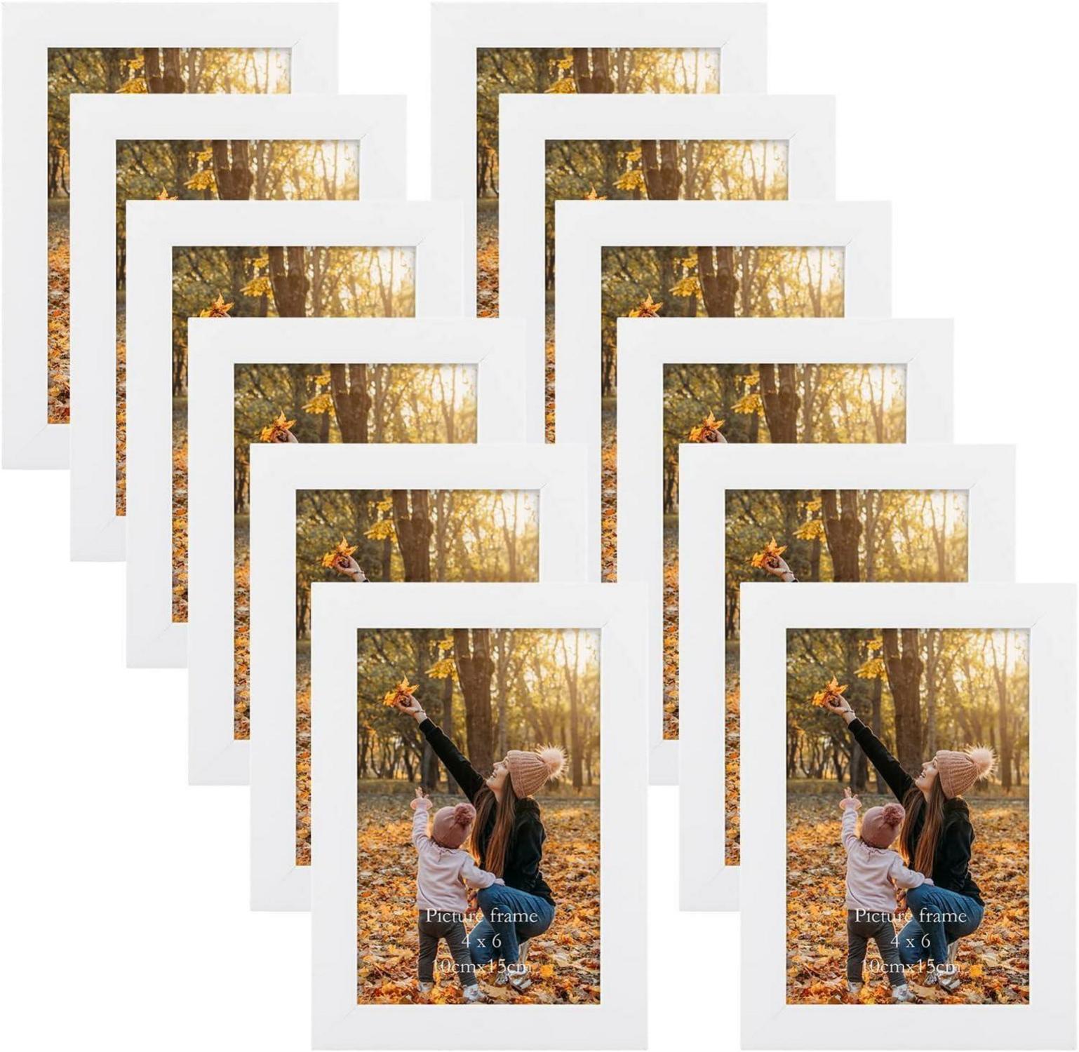12er Set Bilderrahmen Collage 10x15cm Weiß moderne Fotorahmen