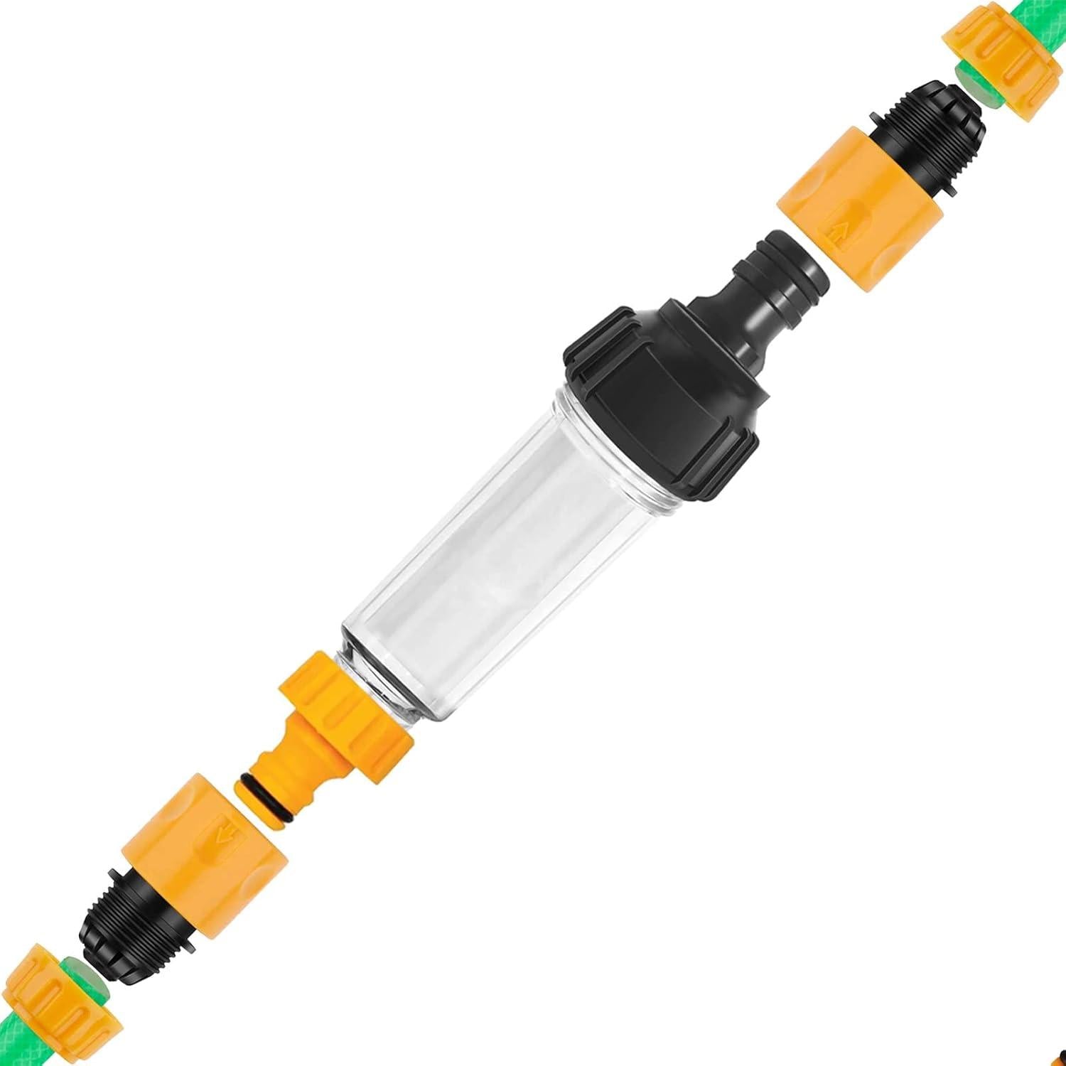 Wasserfilter Gartenschlauch Vorfilter Set 3/4 Zoll 4 Filtereinsatz 5 Schnelladapter