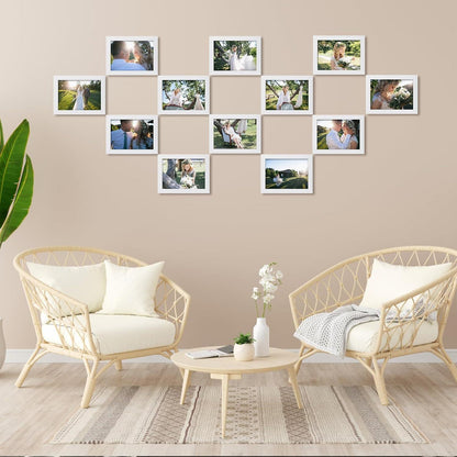 12er Set Bilderrahmen 13x18cm Weiß Fotorahmen Collage Wand