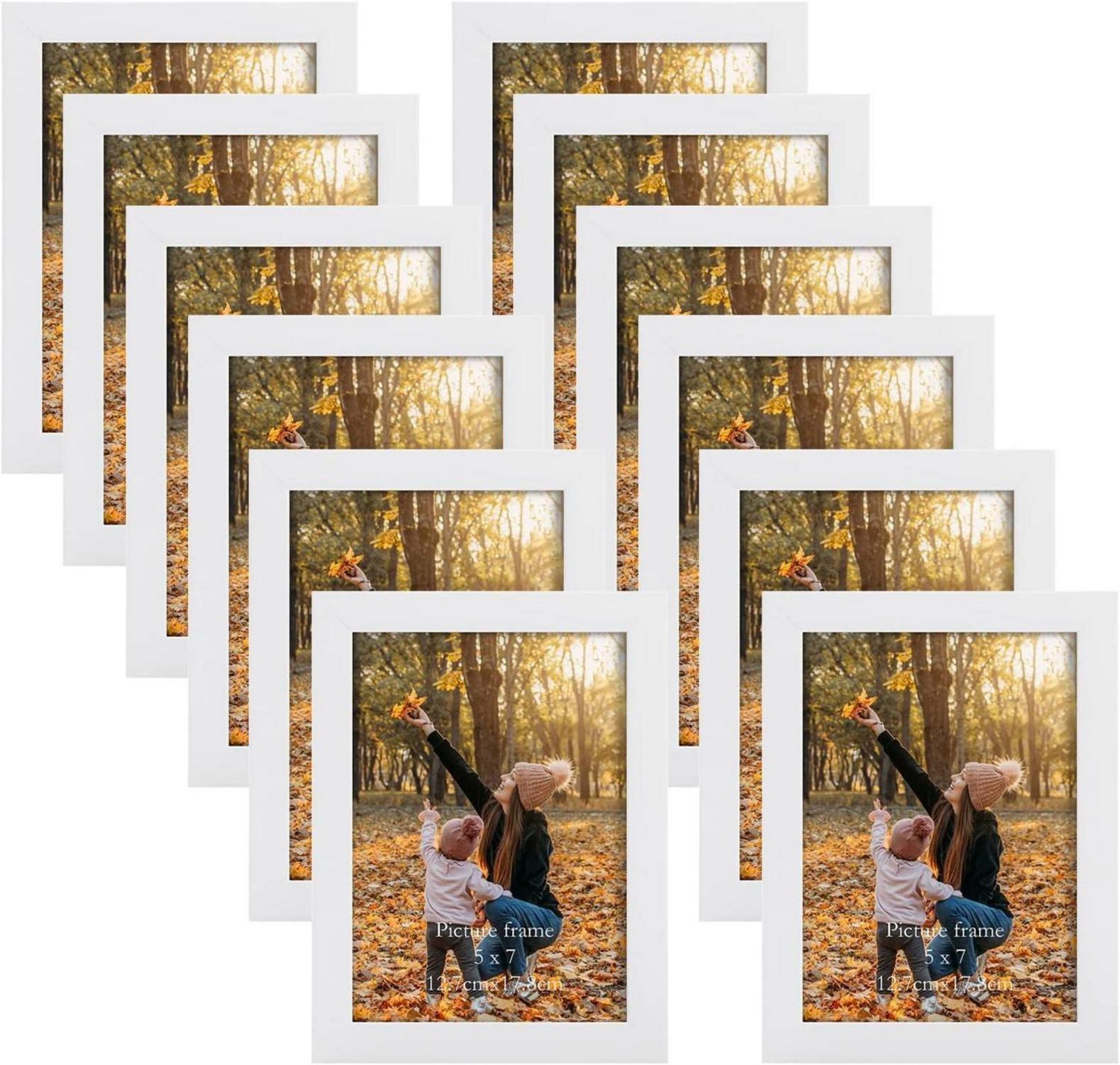 12er Set Weiße Bilderrahmen 13x18 cm für Fotos und Bilder