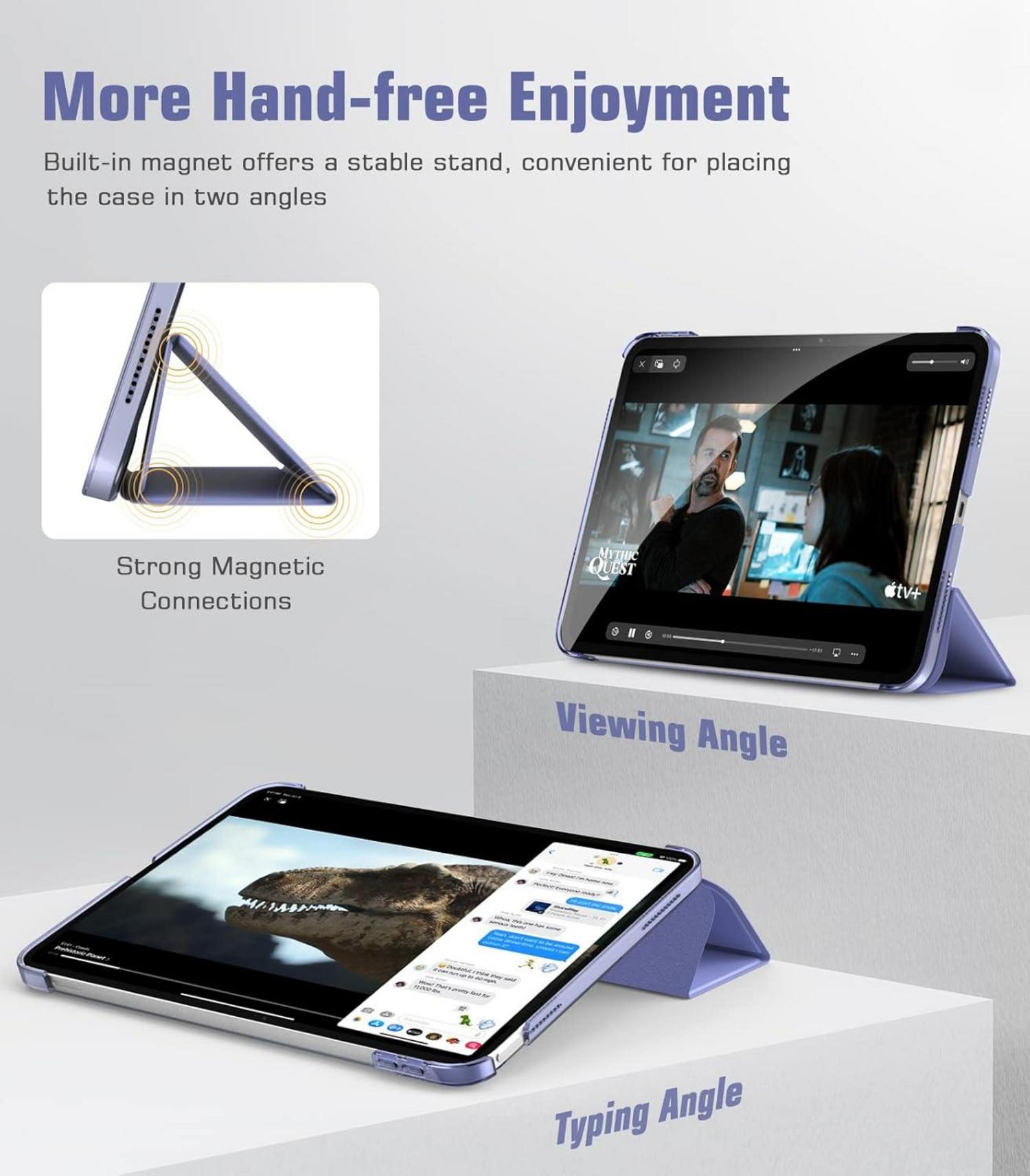 TiMOVO iPad 10.9 Zoll Hülle Lavendel Smart Cover Auto Schlaf/Aufwach Transluzent Hart PC