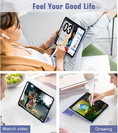 iPad 10.9 Hülle Lavendel Smart Case Cover Ständer 2022 PC Rückhülle