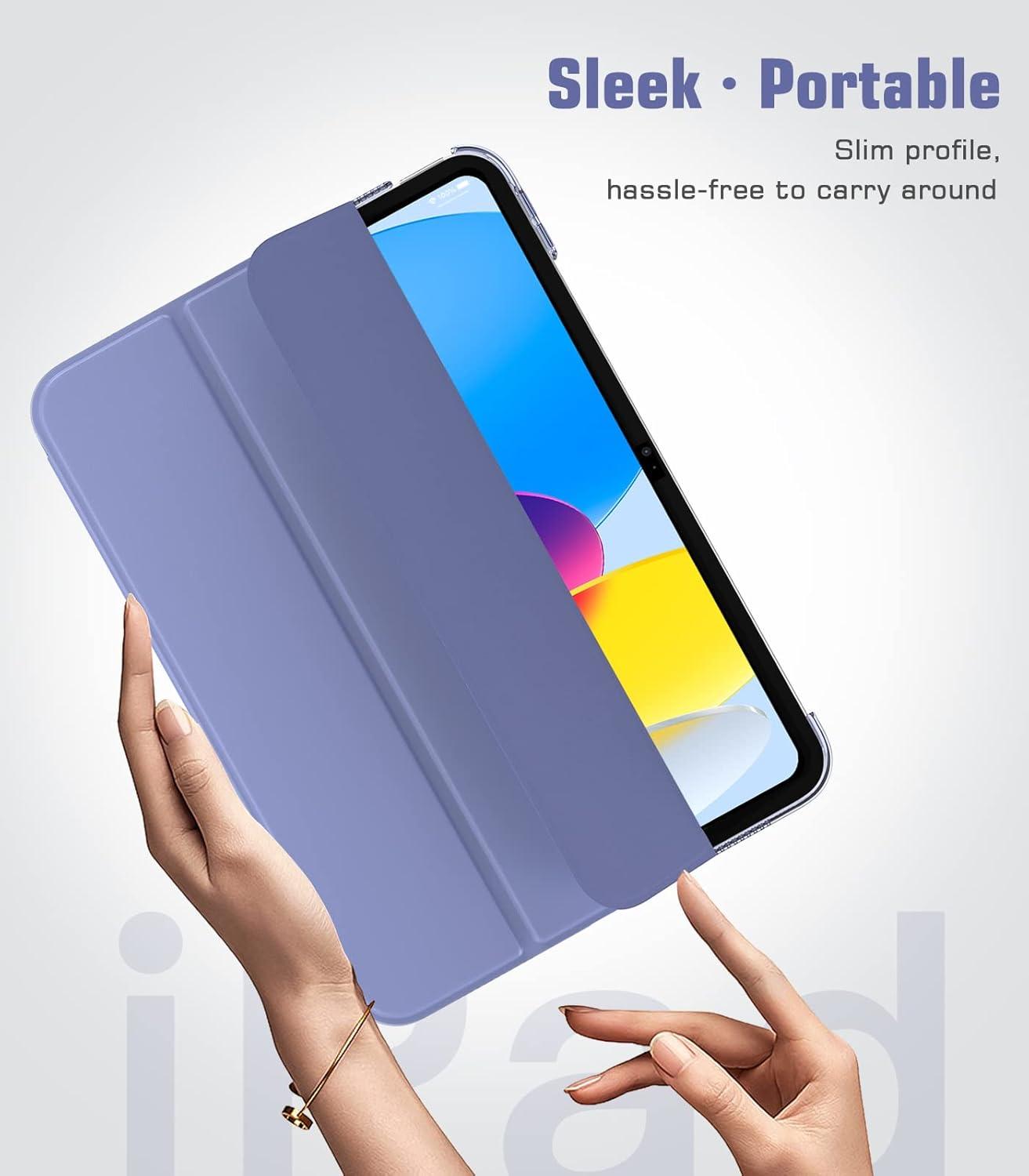 TiMOVO iPad 10.9 Zoll Hülle Lavendel Smart Cover Auto Schlaf/Aufwach Transluzent Hart PC