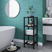 Badezimmerregal Bambus 4 Ebenen Organizer Wohnzimmer Schwarz