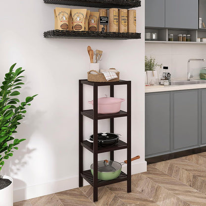 Bambusregal 4 Ebenen Organizer multifunktional Schlafzimmer Küche 4 Ablagefächer