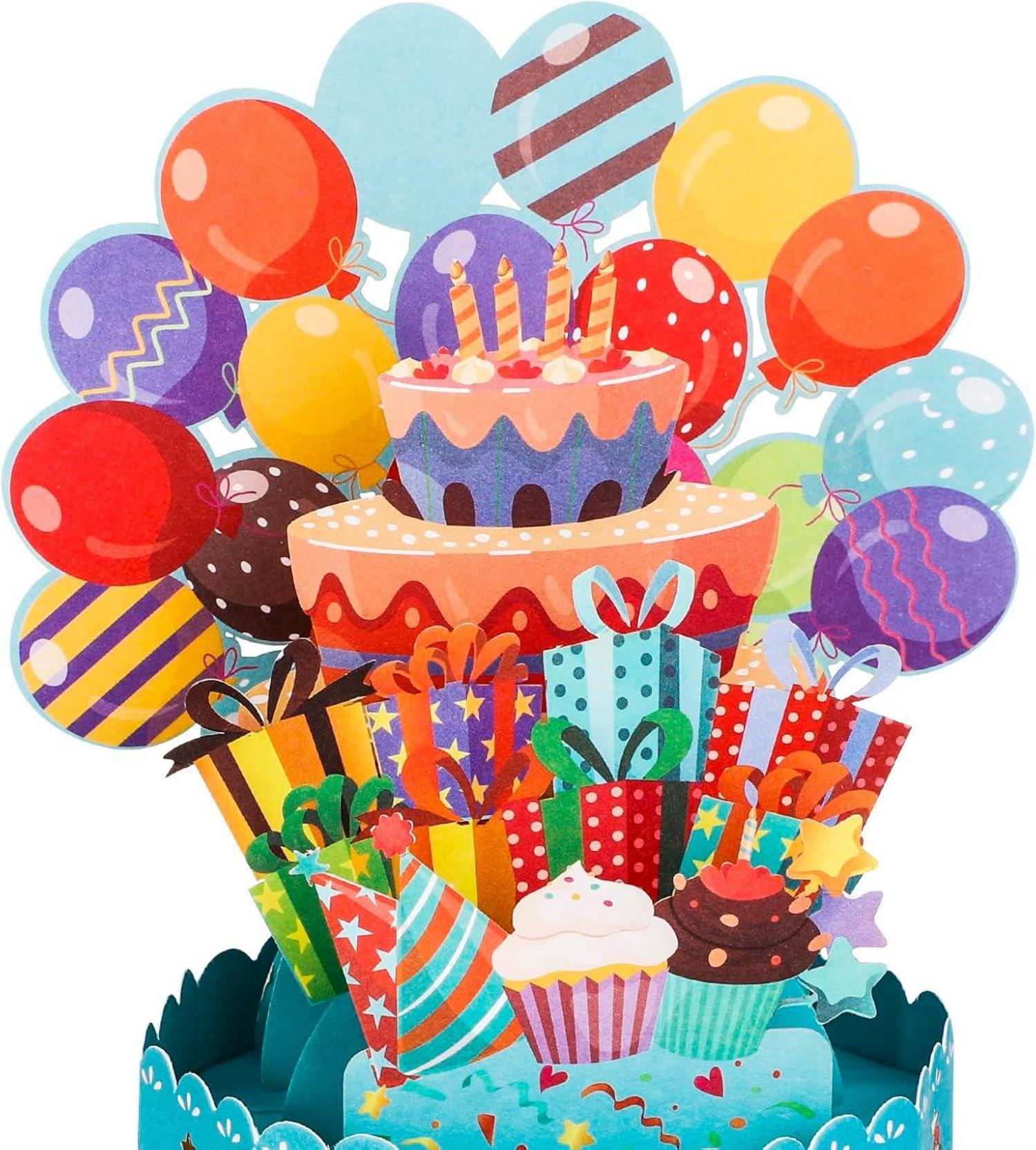 3D Pop-Up Geburtstagskarte mit Ballon Happy Birthday