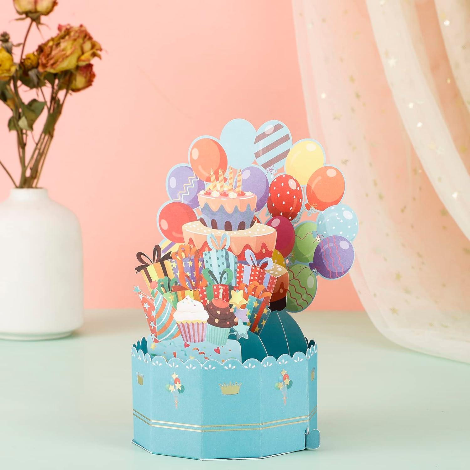 3D Pop-Up Geburtstagskarte mit Ballon Happy Birthday, für
