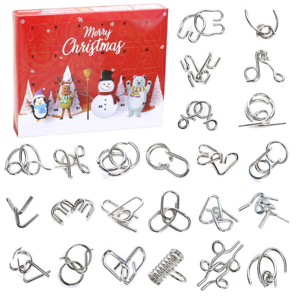 Adventskalender 2026 Kinder – Metallpuzzle Spielzeug für Weihnachten