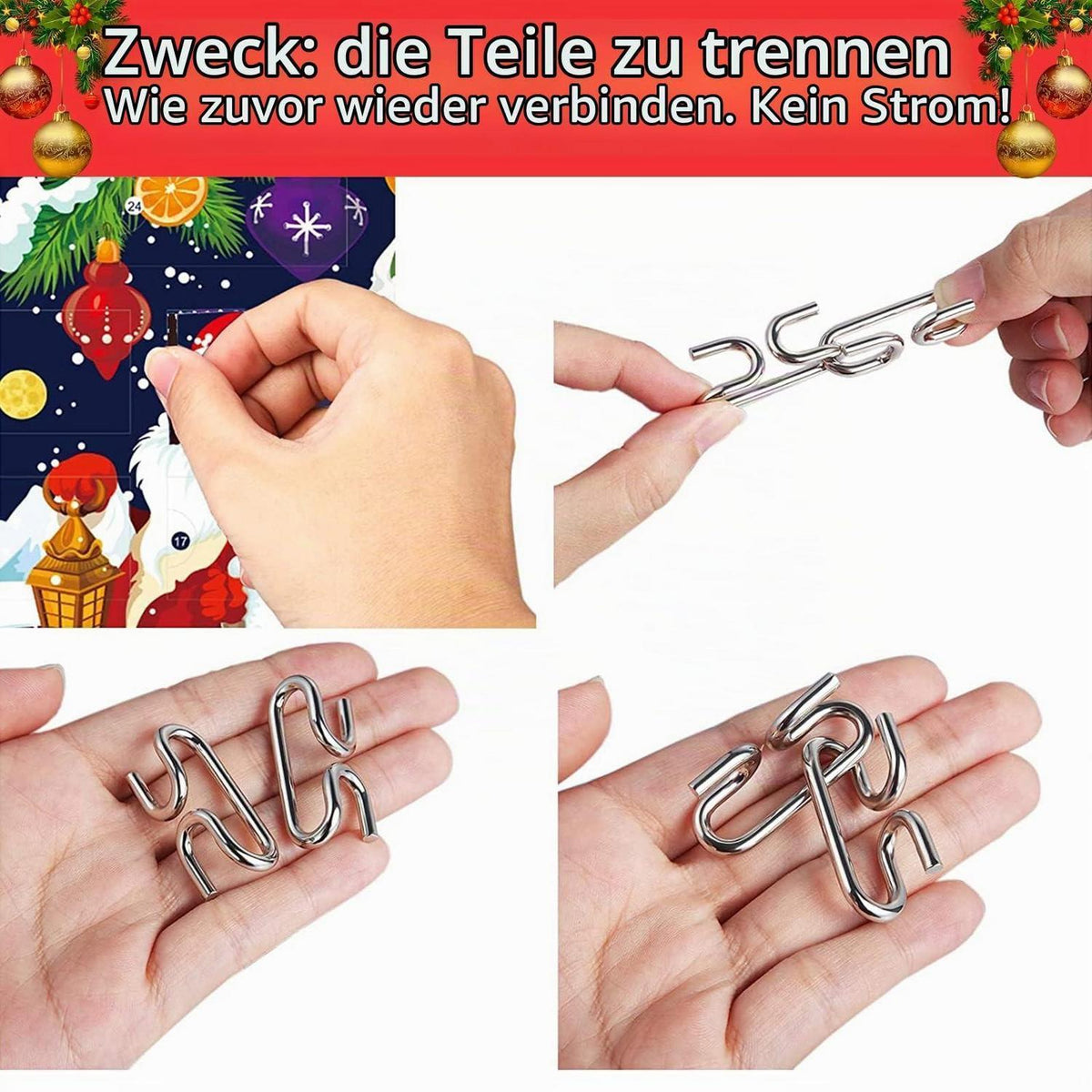 Adventskalender 2026 Kinder – Metallpuzzle Spielzeug für Weihnachten