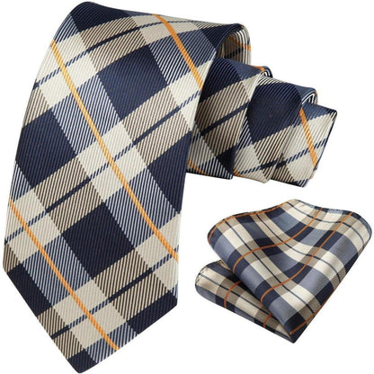 Herren Krawatte Set Seidenkrawatte Hochzeit Taschentuch 3er