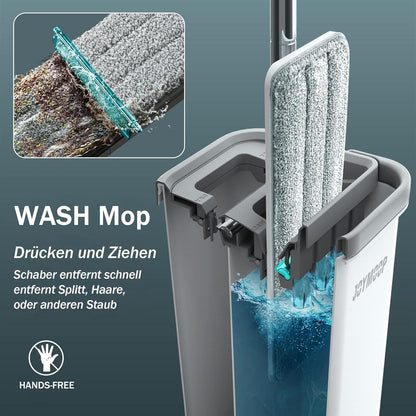 Wischtuch Set mit Eimer und 8 Mikrofaser-Pads