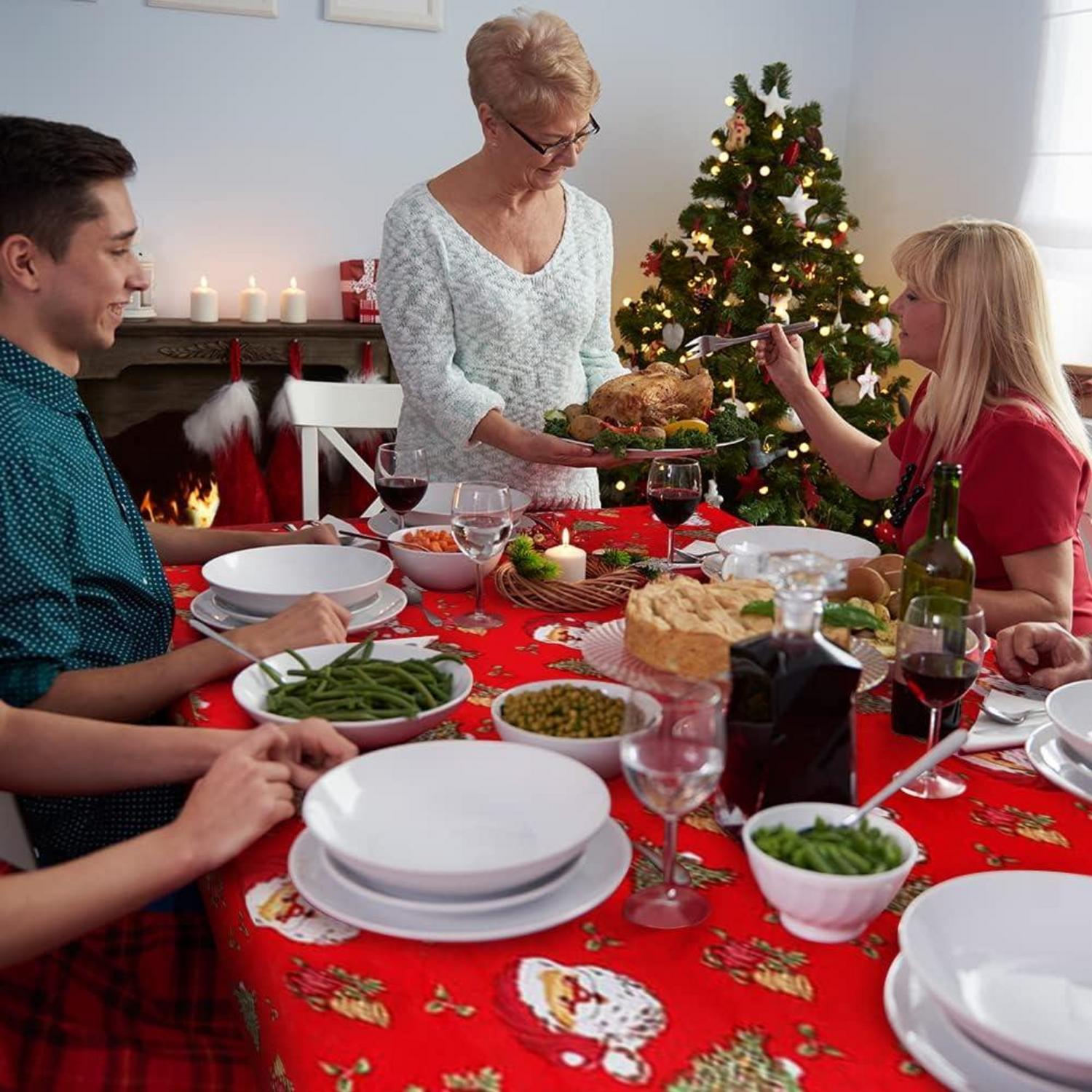 Weihnachtstischdecke Rot Rote Tischdecke Xmas Party 180x150cm