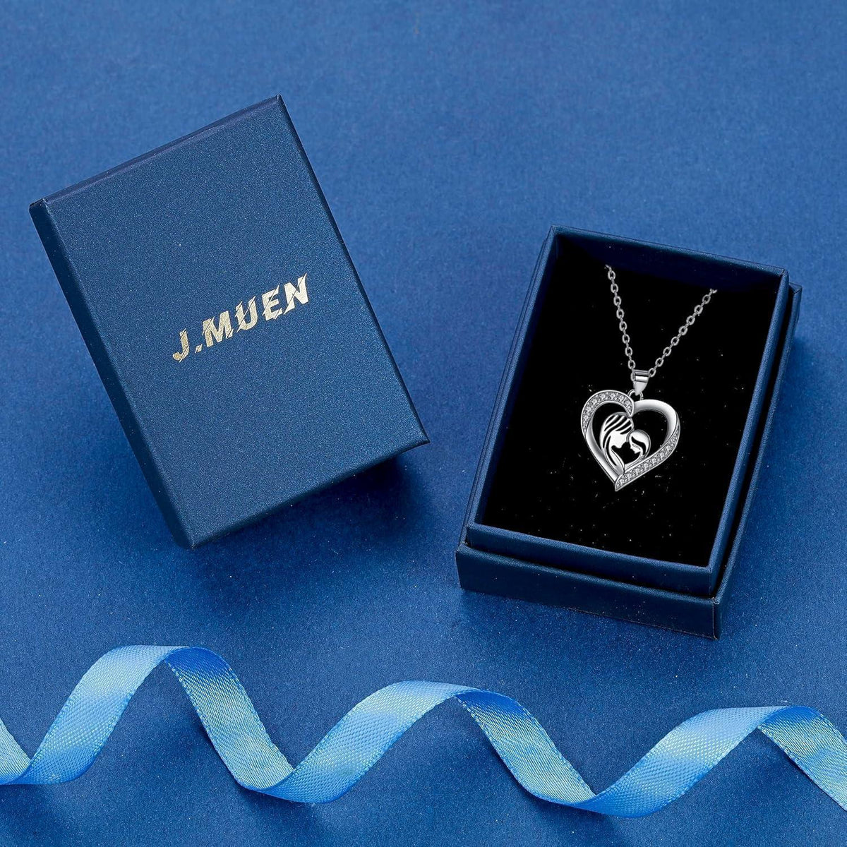 Herz Halskette 925 Sterling Silber Zirkonia für Mama & Tochter