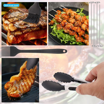 Heißluftfritteuse Grillrost Set mit Grillstäbchen, Ölbürste und