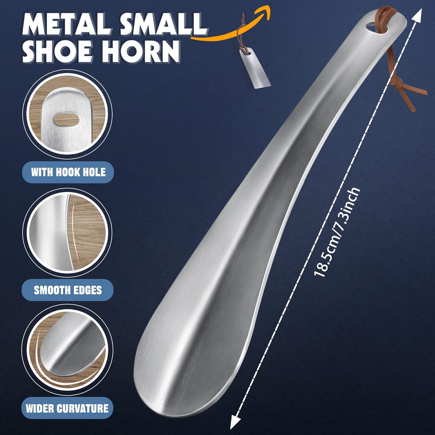 Metall Schuhlöffel 18.5cm Klein Silber Shoe Horn Edelstahl