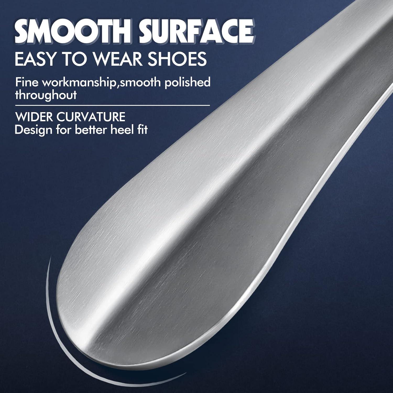 Kleiner Metall Schuhlöffel Edelstahl Shoe Horn Silber 18.5cm