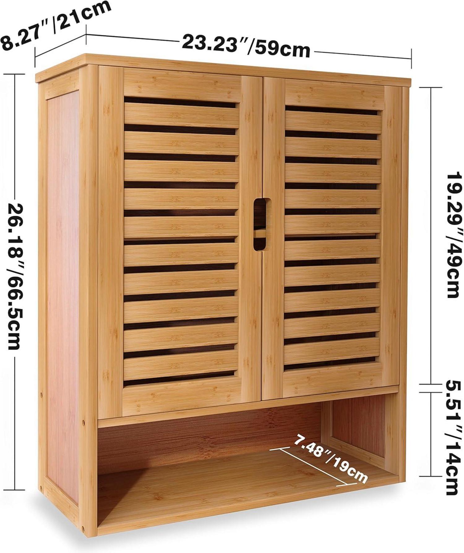 Badezimmerschrank Wandmontage Bambus Toilette Lagerung Veranstalter