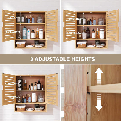 Badezimmerschrank Bambus Wandmontage Toilette Lagerung Organizer