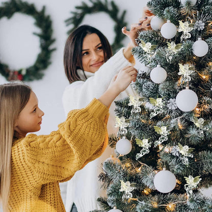 12er Set Transparente Engel Weihnachtsbaum Anhänger Goldene Flügel 7cm Adventsschmuck